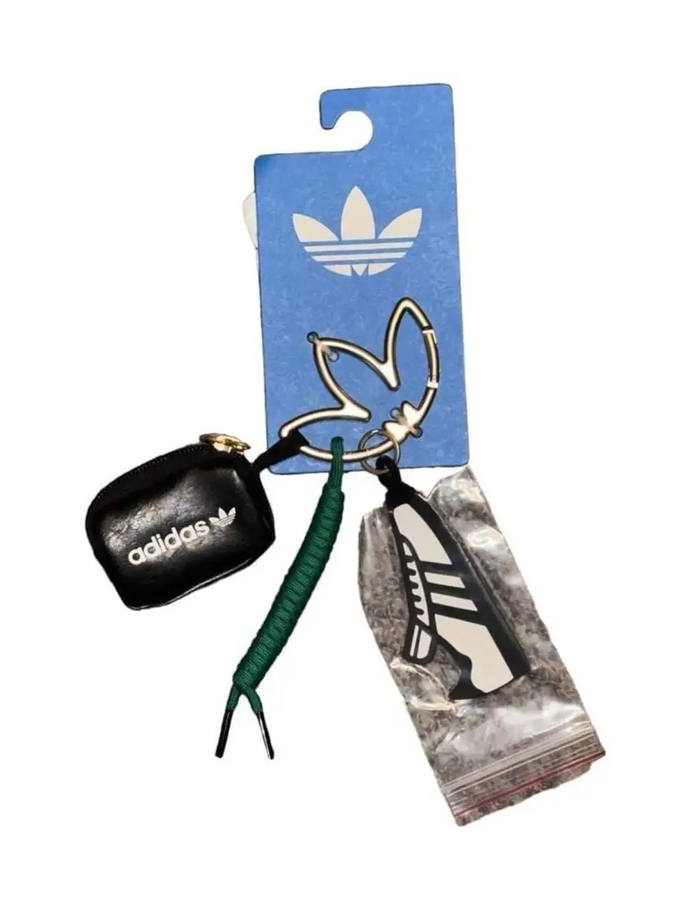 Adidas Originals Trefoil Logo Keychain with Mini Pouch and Shoe Charm